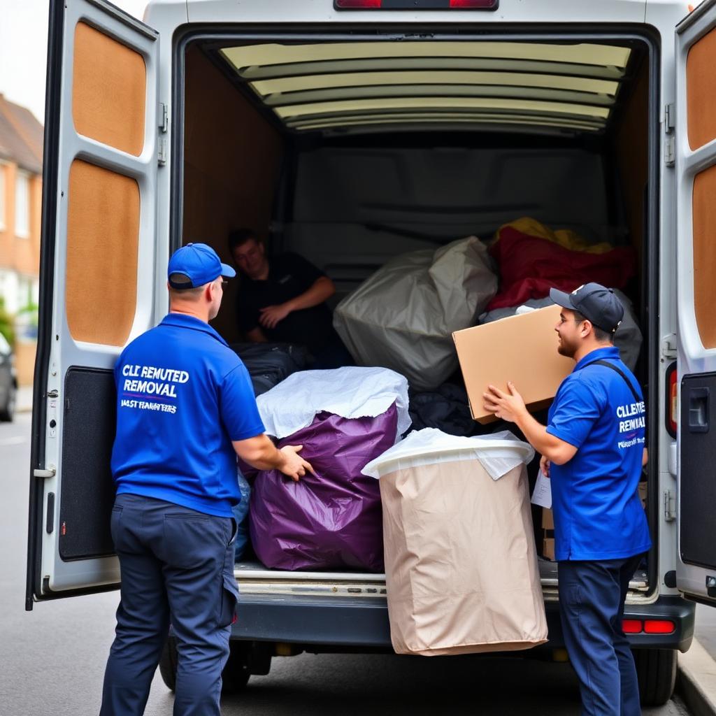 Rapid Waste Removal team loading bagged waste into a van